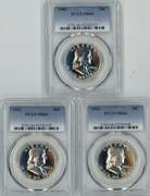 1960, 62, & 63 Gem Proof Franklin Halves. PCGS PR66