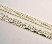 Two sterling Textured Herringbone Necklaces