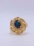 14kt Gold Blue Sapphire & Diamond Cocktail Ring