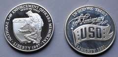 1991 USO  and 1997 Columbus Proof Silver D