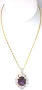 Dazzling Huge 38.00CTS Cabochon Cut Natural Star Ruby & 4.50CTW White Sapphire Necklace in Vermeil