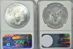 NGC MS69 2010 ER & 2011-W 25th Anniv MS70 $1 Silver Eagles