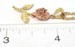 Sweet Rose Necklace in Two-Tone 10KT & 14KT Gold