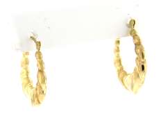 Simple Yellow Gold Heart Shrimp Earrings
