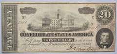 $ 20 Feb 17 1864 Series Confederate States Note
