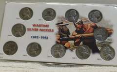 Silver War Nickel Complete Set, circ.  1942-1945