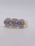 14kt Gold Tanzanite, Sapphire, & Diamond Cocktail Ring