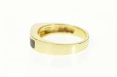 14K Yellow Gold Diamond Black Onyx Inlay Men's Statement Ring