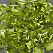 Princess cut Unheated! 7.13ct 3mm Peridot set