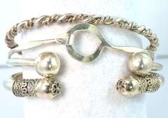 Heavy Lot of 4 Sterling Silver Bangles