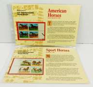2 U.S. Commemorative Stamp Blocks - Horses