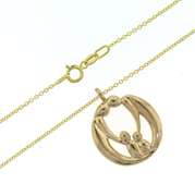 Fancy Yellow Gold Parents and Children Pendant on Chain