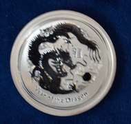 2012 Australia Year Of The Dragon 1/2 OZ Silver Coin