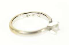 18K White Gold 0.42 Ct Asscher Cut Diamond Engagement Ring