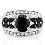 IRRESISTIBLE! BLACK SAPPHIRE STERLING SILVER RING