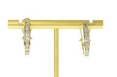 10K Yellow Gold 1.28 Ctw Diamond Channel Oval Hoop Earrings