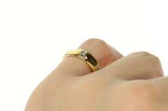 14K Yellow Gold 5.3mm Art Deco Orange Blossom Wedding Band Ring