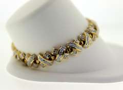 Sterling Silver In Gold Plated Crossover X Bracelet