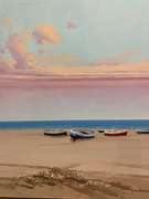 Boats Resting on the Beach Painting