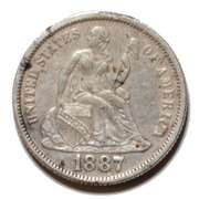 1887 Seated Dime