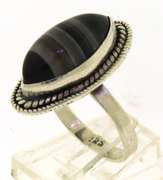 Sterling Silver Oval Black Onyx ring