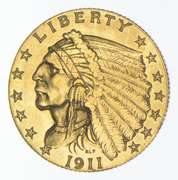 1911-D $2.50 Indian Head Gold Quarter Eagle