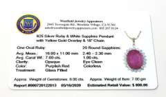 Vibrant Ruby & White Sapphire Necklace in Vermeil