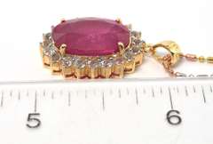 Vibrant Ruby & White Sapphire Necklace in Vermeil