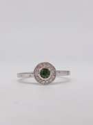14kt Gold ,Green Sapphire, & Diamond Ring