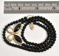 Butterfly Mother of Pearl & Onyx Necklace