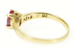 14K Yellow Gold Oval Ruby Diamond Accent Engagement Ring