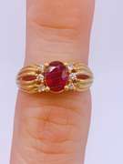 18kt Gold Ruby & Diamond Cocktail Ring