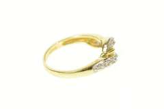14K Yellow Gold Wavy Diamond Inset Classic Statement Band Ring