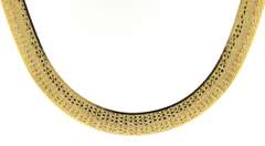 Luxurious Yellow Gold Textured Hearringbone Necklace