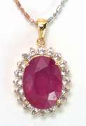 Vibrant Ruby & White Sapphire Necklace in Vermeil