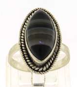 Sterling Silver Oval Black Onyx ring