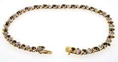 Stately 10kt Saphhire and Diamond S-Link Tennis Bracelet