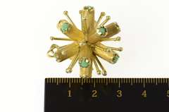 14K Yellow Gold 1960's Turquoise Pom Pom Geometric Ball Charm/Pendant