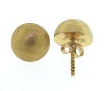 Elegant 18kt Satin Finish Dome earrings