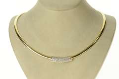 14K Yellow Gold 1.14 Ctw Curved Pave Diamond Collar Cocoon Necklace