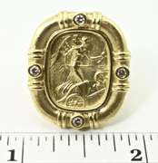 Ancient-Inspired Dramatic 18K Ring with Diamonds