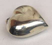Large Sterling Silver Puffed Heart Pendant