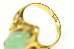 14K Yellow Gold Victorian Ornate Marquise Turquoise Statement Ring