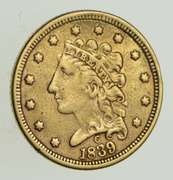 1839-C $2.50 Classic Head Gold Quarter Eagle - Sharp
