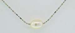 White Pearl Station Necklace
