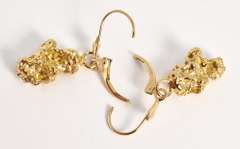 Unique 14k Nugget Dangle Earrings