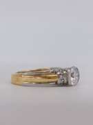 Platinum & 18kt Engagement Ring with CZ and Diamonds