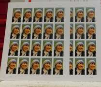 Stamp Sheets:  Mother Teresa  $17.60