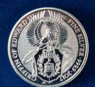 2017 Great Britain 2 OZ  Fine Silver Queens Beast The Griffin Of Edward