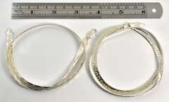 Two sterling Textured Herringbone Necklaces